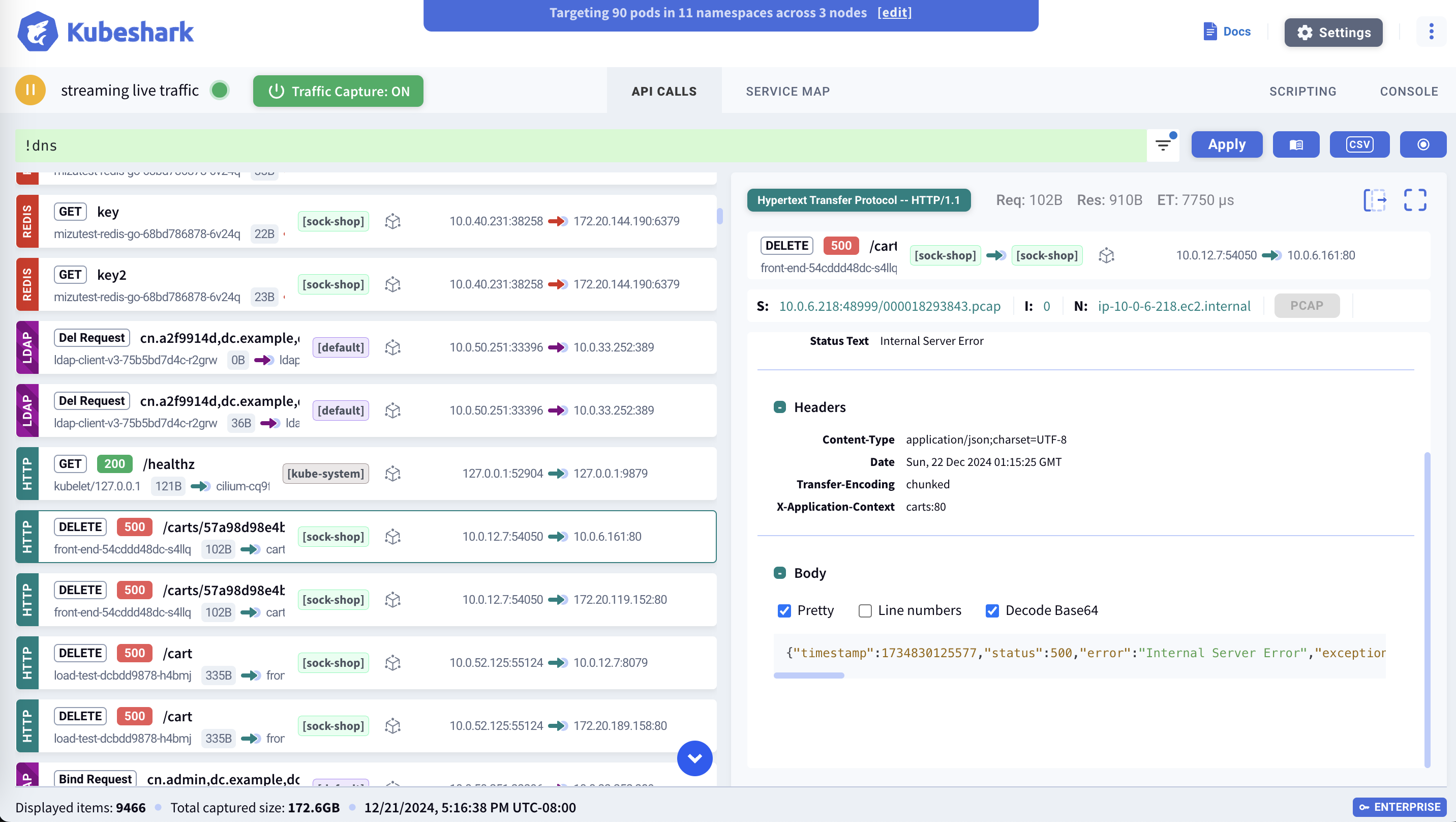 Kubeshark Dashboard